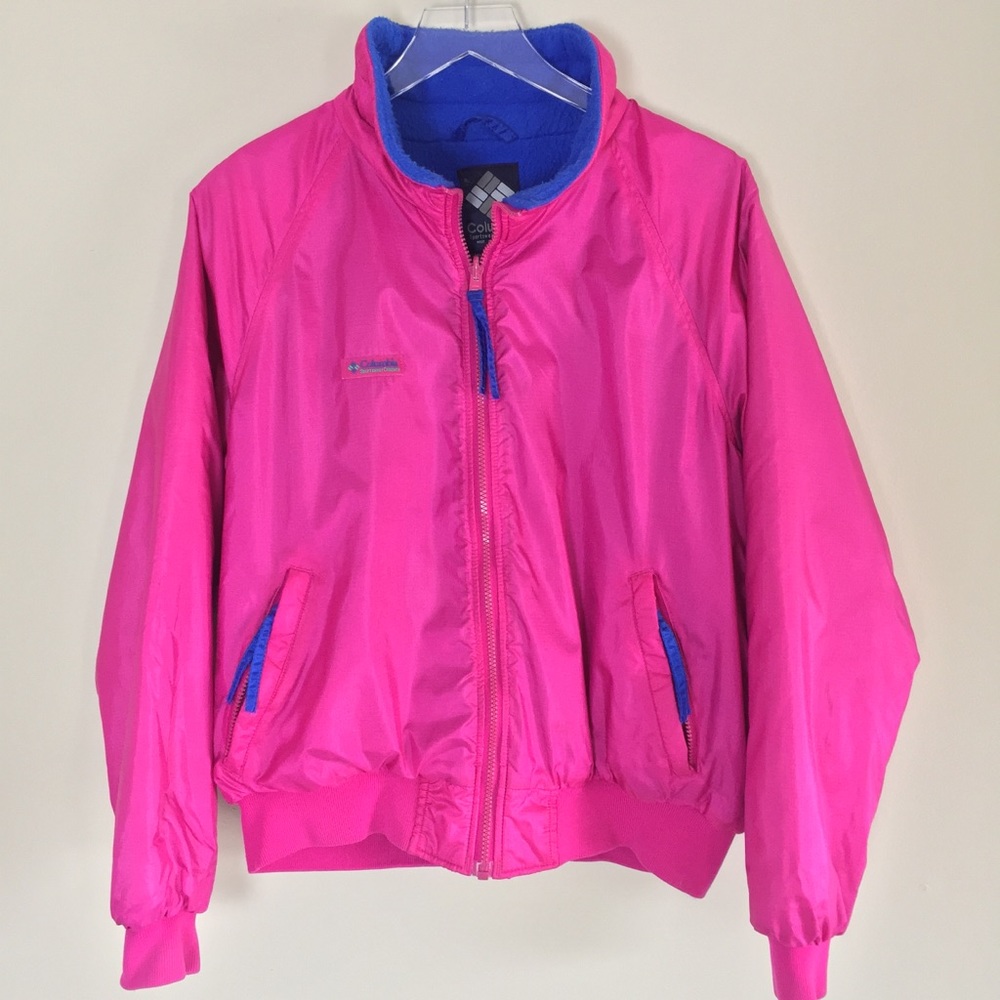 Vintage Columbia Ski Jacket Coat Neon Pink
